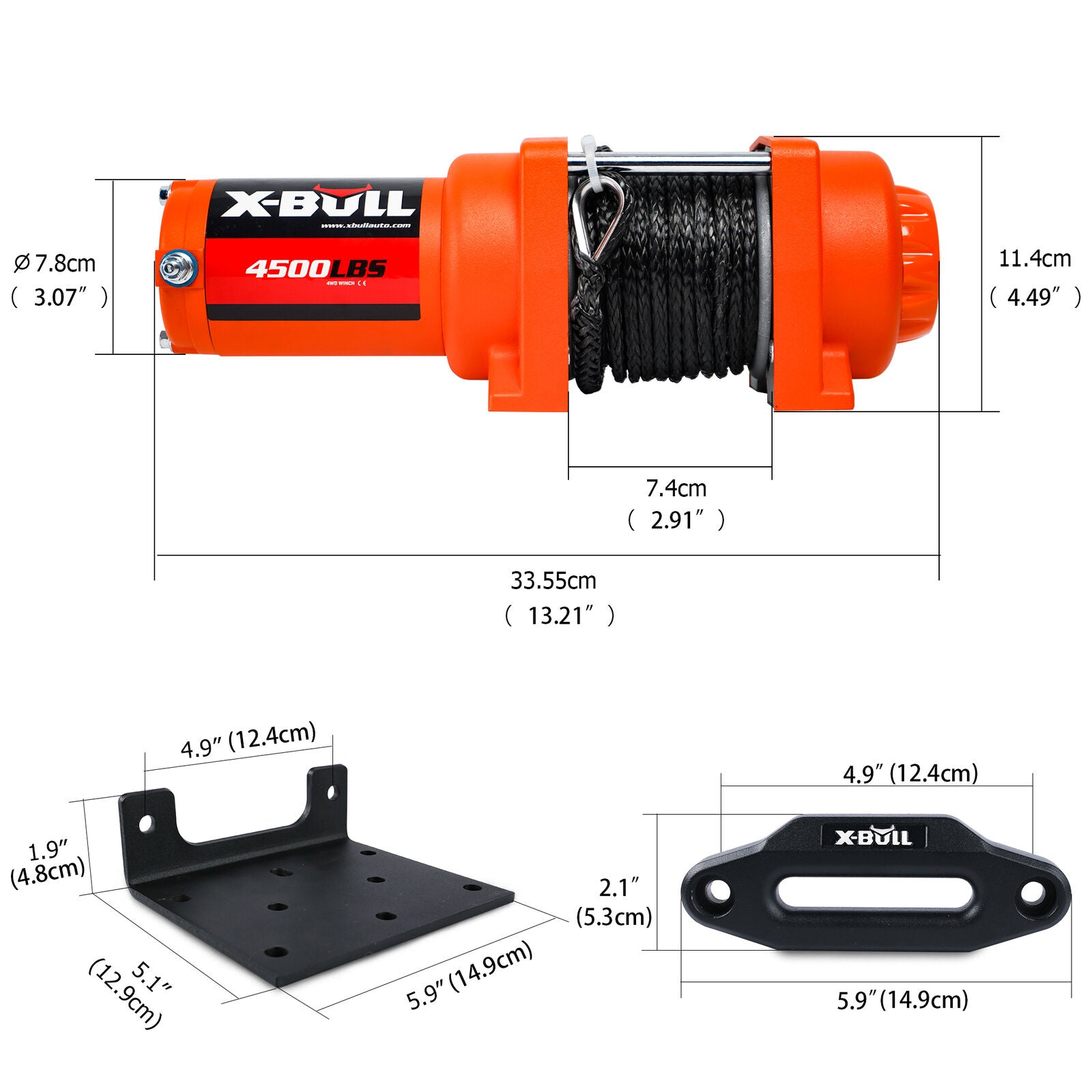 x-bull-electric-winch-12v-synthetic-rope-4500lbs-wireless-remote-atv-utv-2041kg