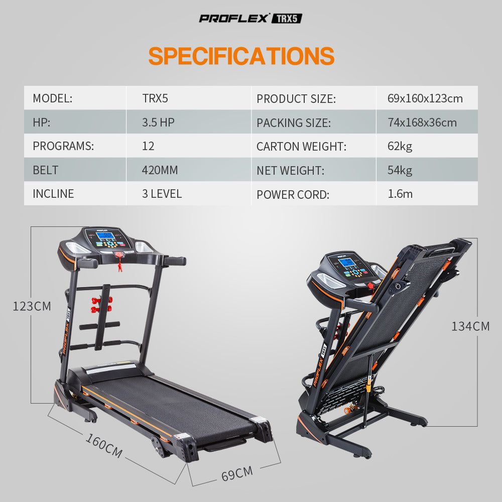 proflex-electric-treadmill-w-fitness-tracker-home-gym-exercise-equipment