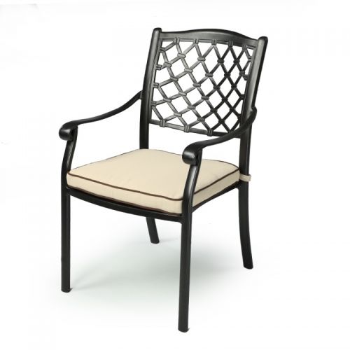 Fiji Metal Outdoor Dining chair with cushions (1 pair)