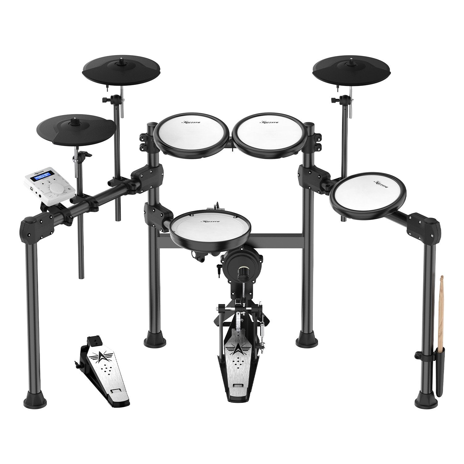 Karrera X23 Electronic Drum Kit Quiet Mesh Drum Heads, Editable Sound Kits, Usb Midi -420 Sound