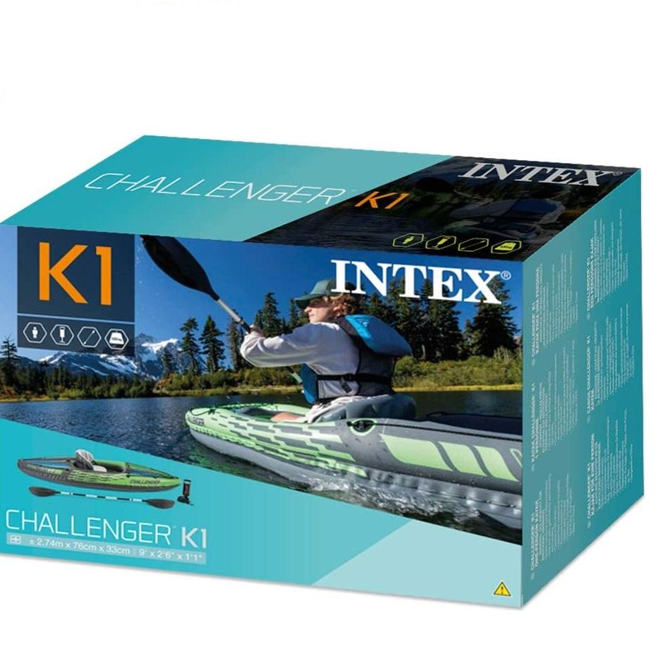 intex-sports-challenger-k1-inflatable-kayak-1-seat-floating-boat-oars-river-lake-68305np