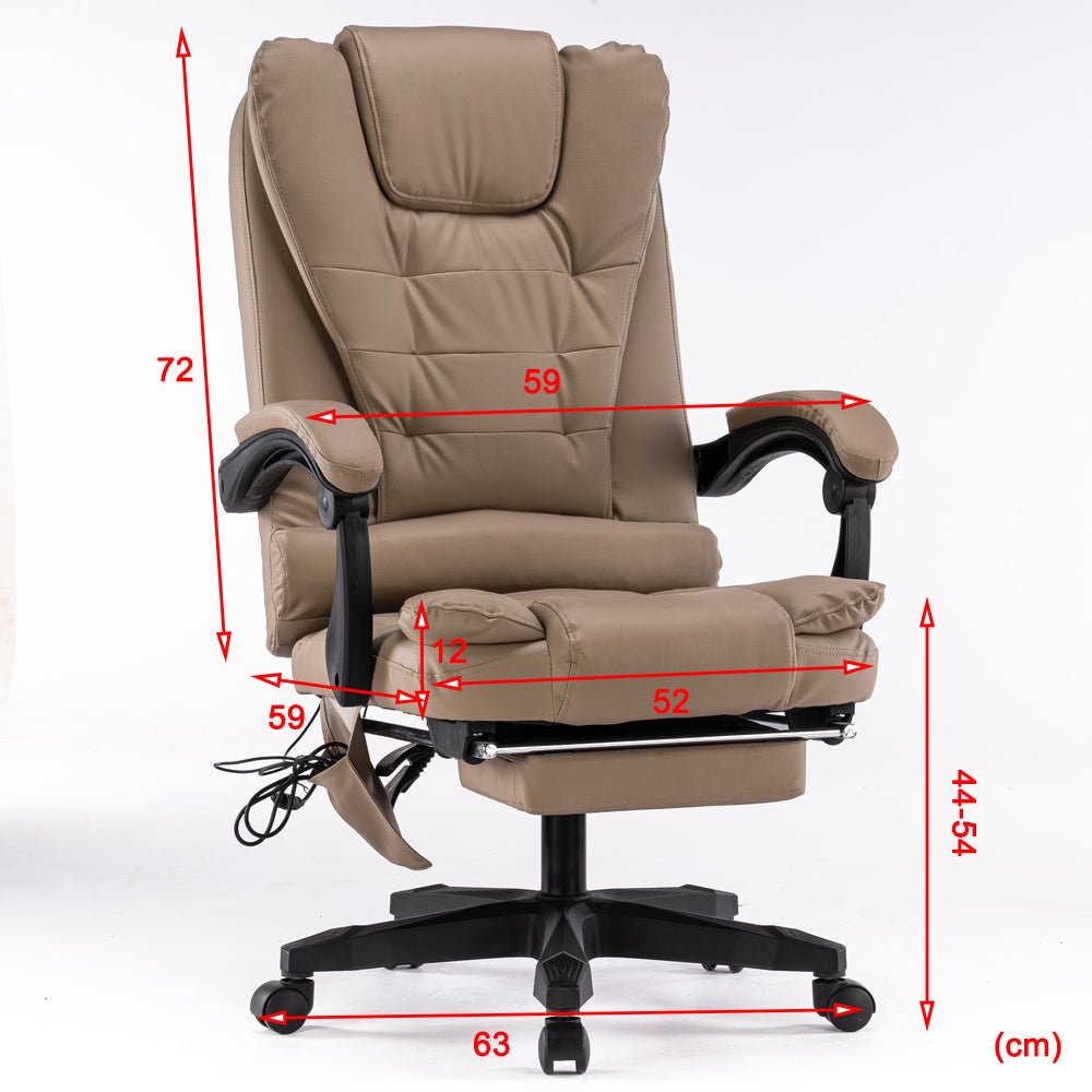 8 Point Massage Chair Executive Office  Recliner Pu Leather 3 colours