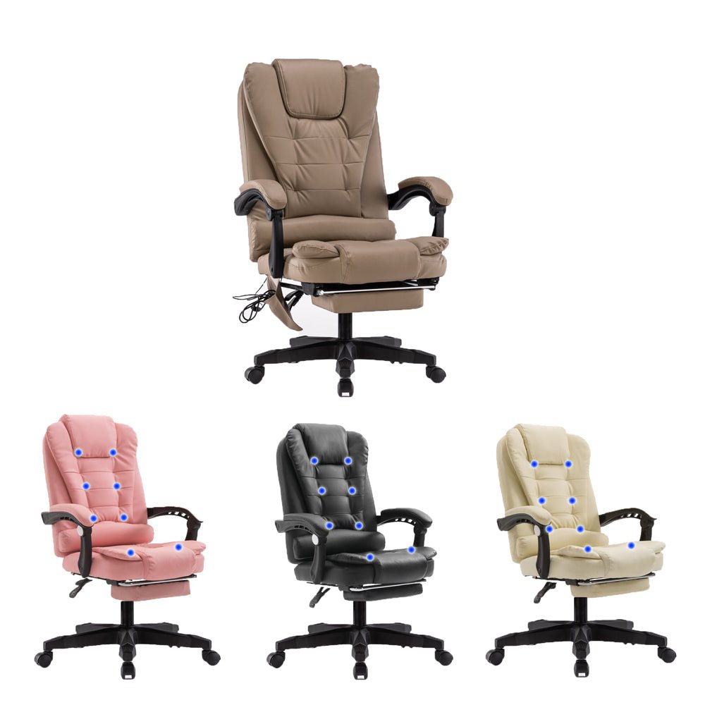 8 Point Massage Chair Executive Office  Recliner Pu Leather 3 colours