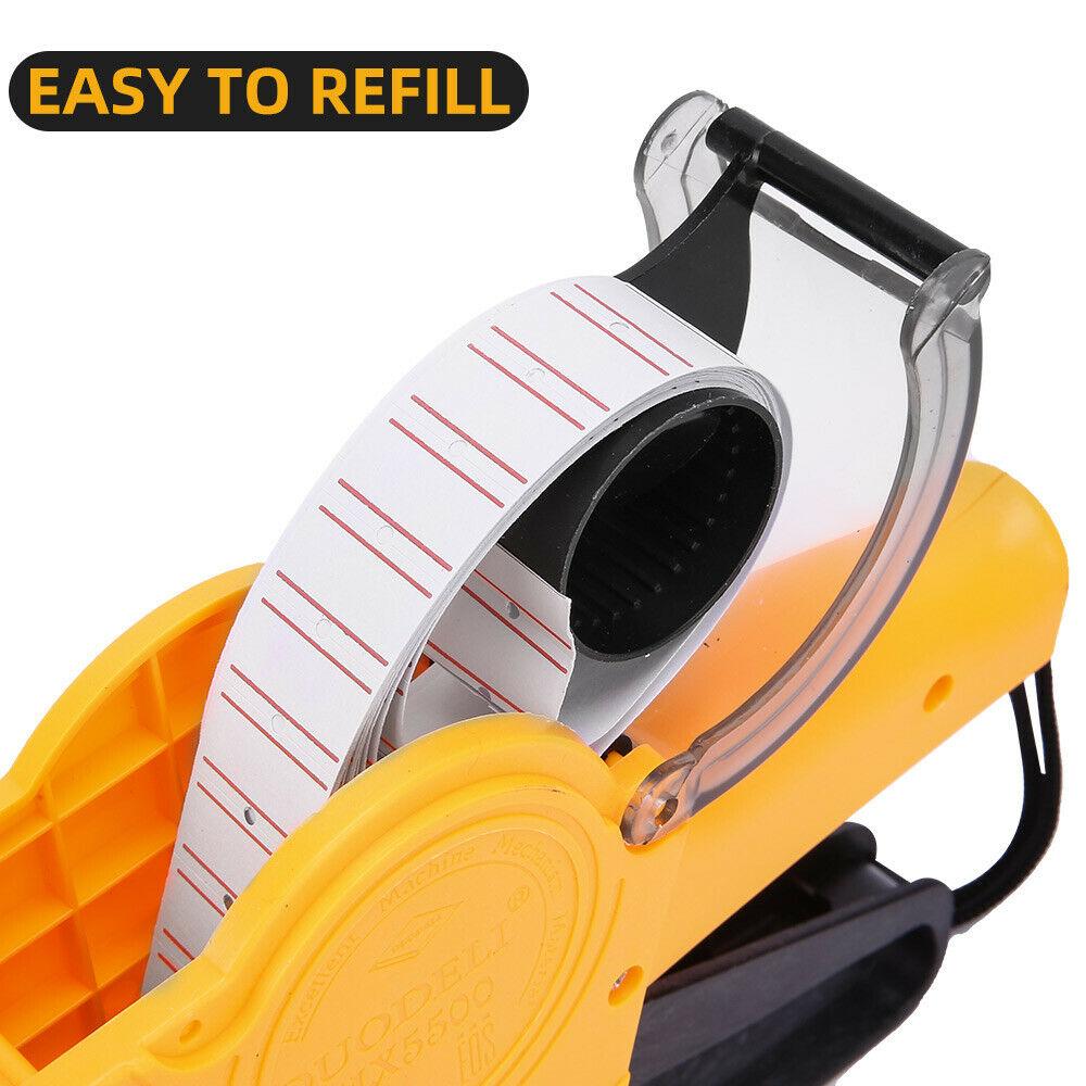 price-tag-gun-labeller-pricing-with-2-rolls-labels-and-inks-roller-machine-kit-yellow