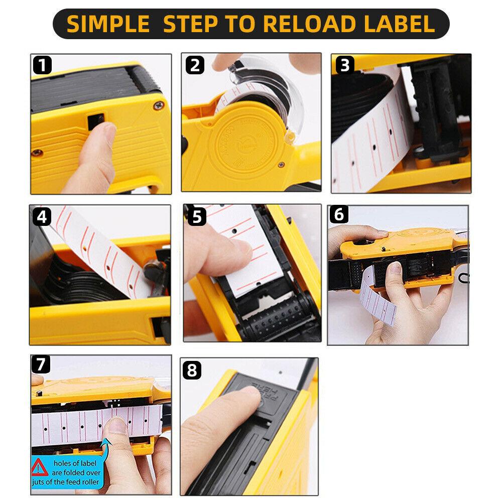 price-tag-gun-labeller-pricing-with-2-rolls-labels-and-inks-roller-machine-kit-yellow