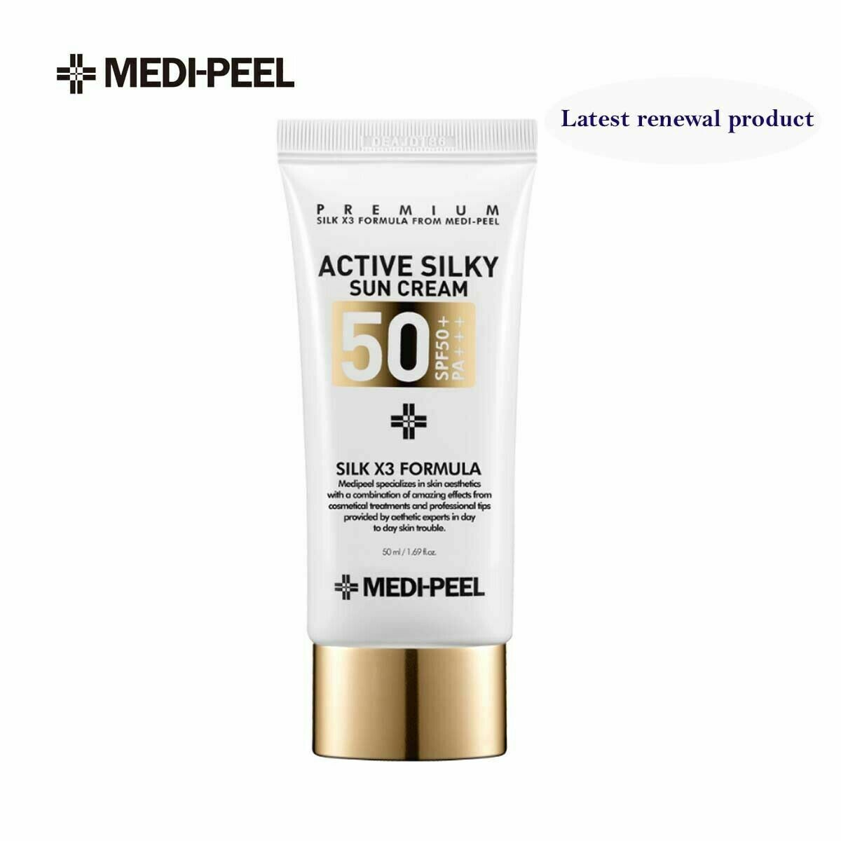 medi-peel-premium-active-silky-sun-cream-50ml-spf50-pa-peptide-waterproof