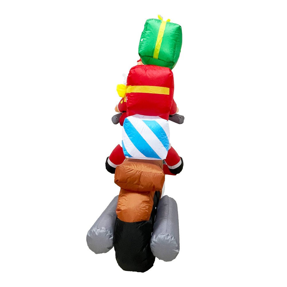 Reindeer Motorcycle Gift Xmas Inflatable Santa 2.1m Long