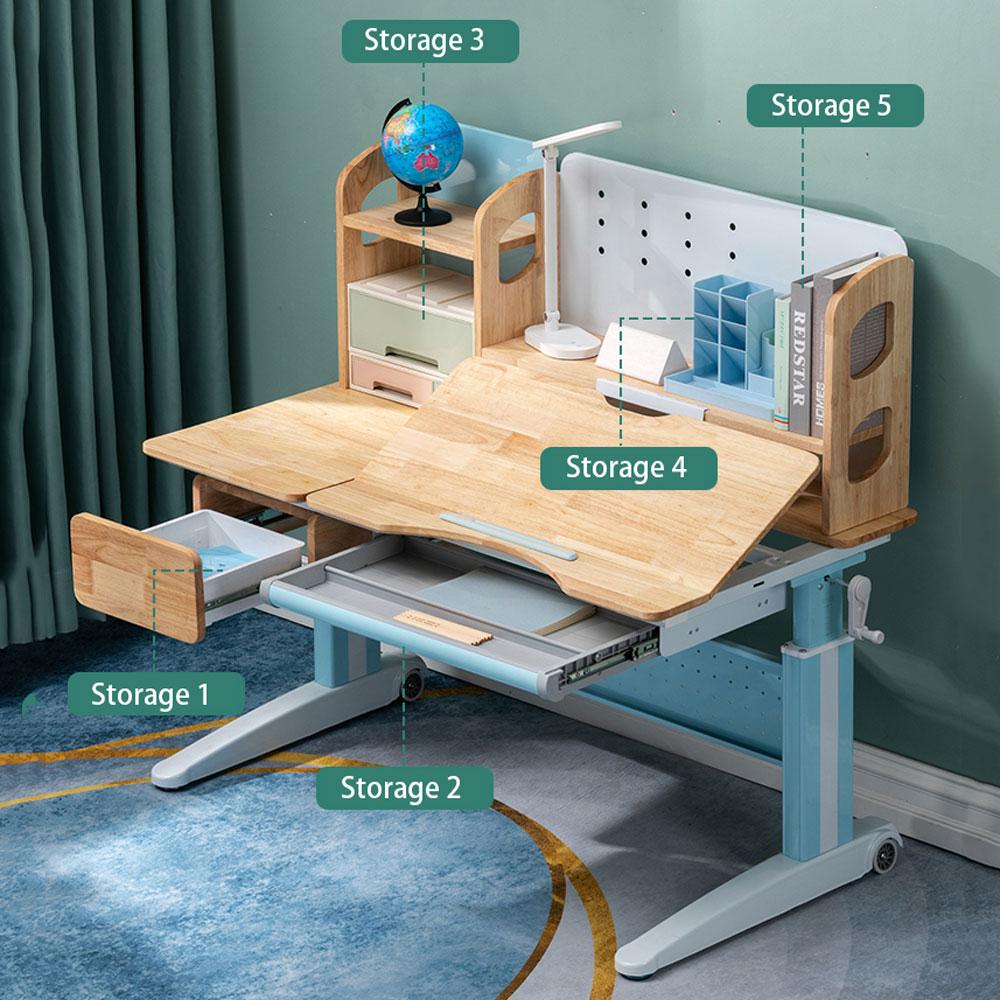 solid-rubber-wood-height-adjustable-children-kids-ergonomic-blue-study-desk-chair-set-120cm-au