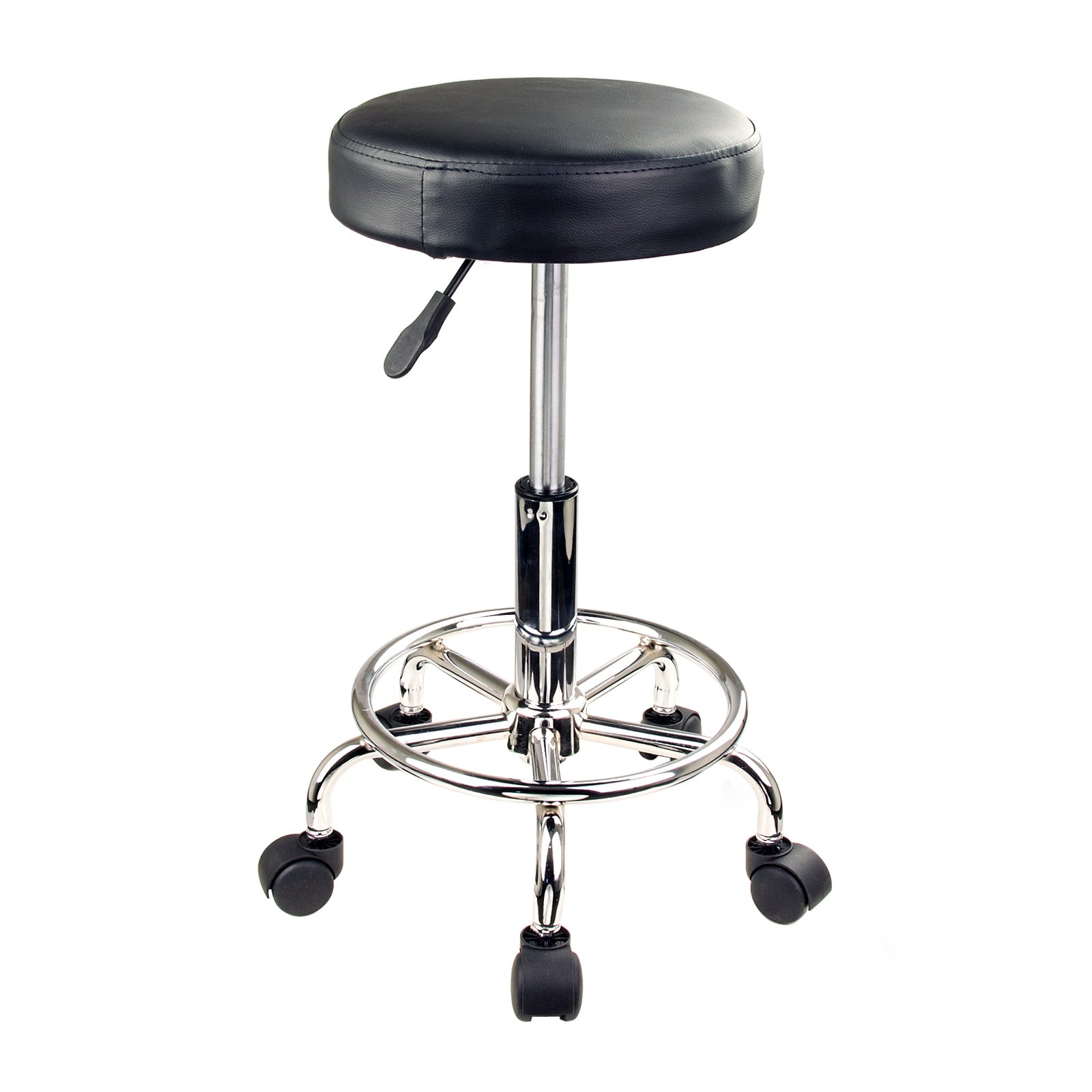 Forever Beauty Black Salon Barber Stool Swivel Round Type