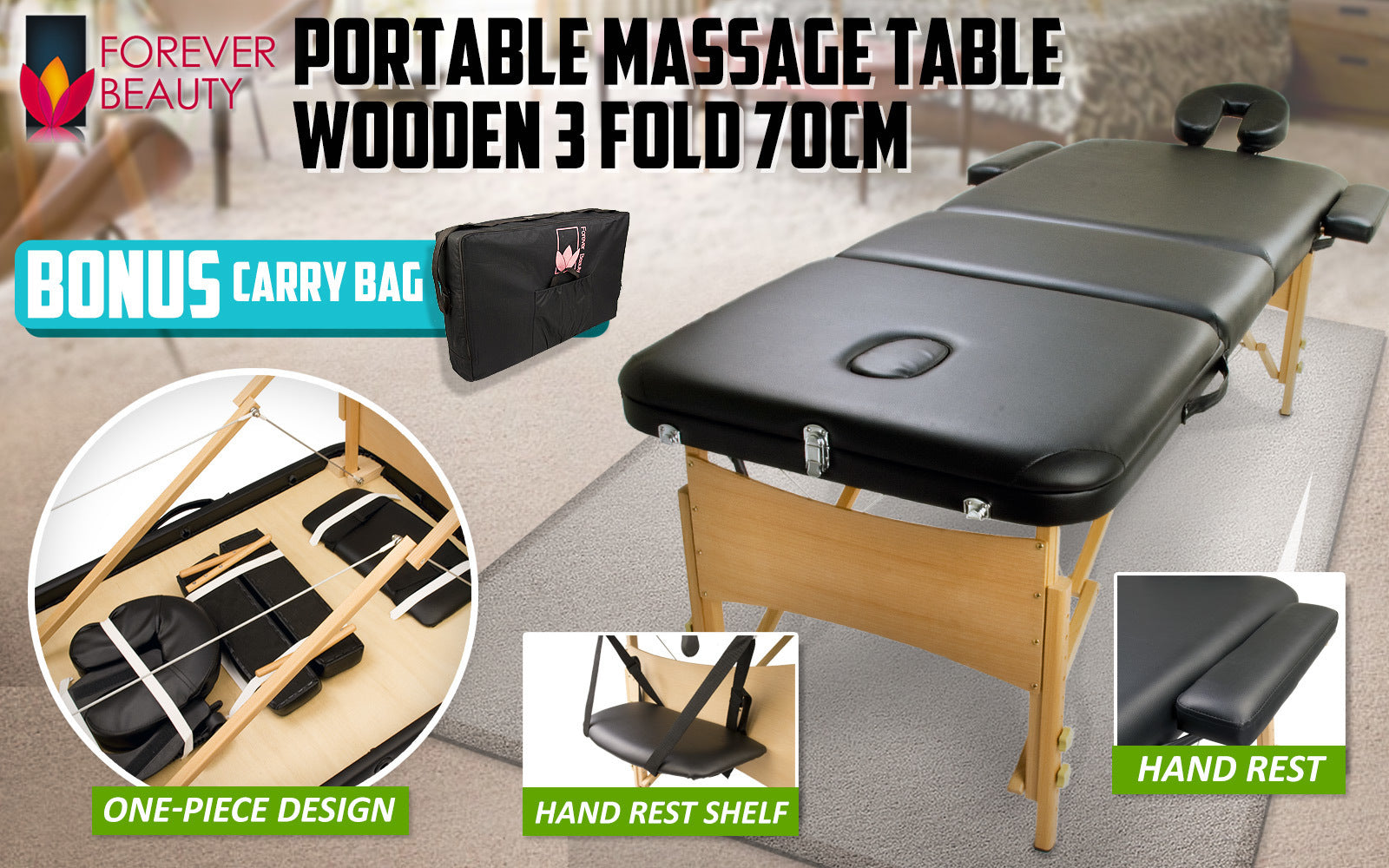 forever-beauty-black-portable-massage-table-bed-therapy-waxing-3-fold-70cm-wooden