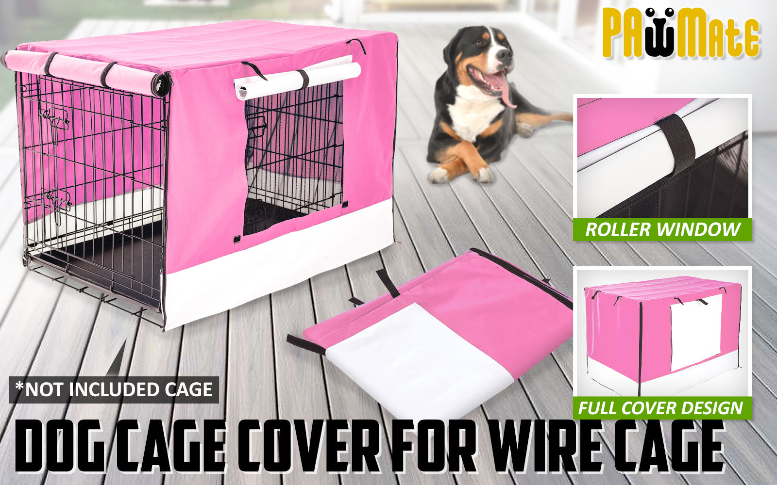 paw-mate-pink-cage-cover-enclosure-for-wire-dog-cage-crate-30in