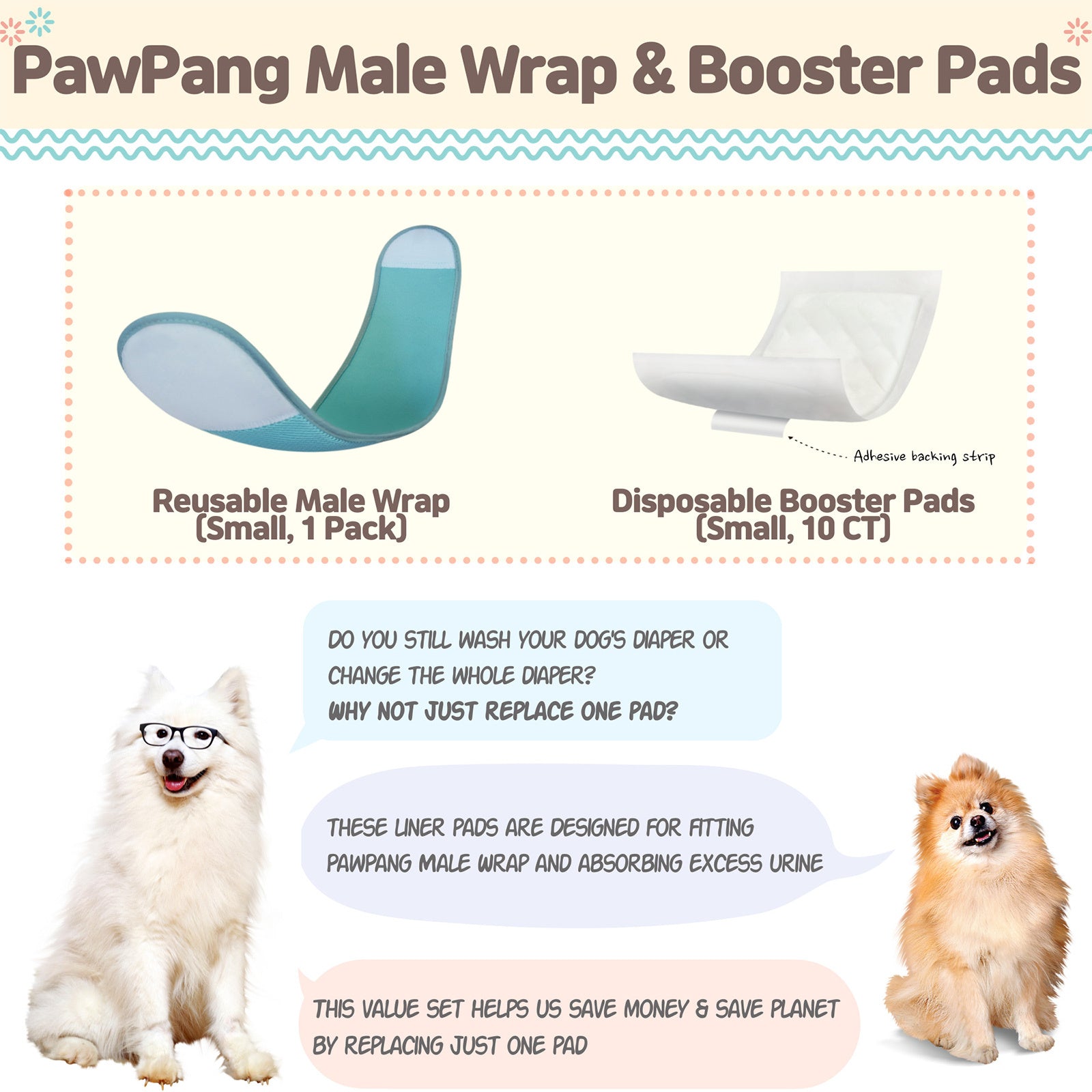 pawpang-s-dog-wrap-reusable-male-10-ct-s-diaper-booster-pads-disposable