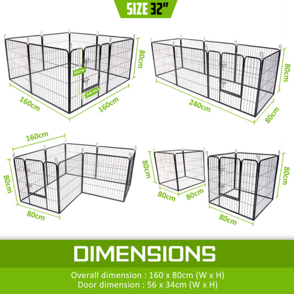 paw-mate-pet-playpen-heavy-duty-32in-8-panel-foldable-dog-exercise-enclosure-fence-cage