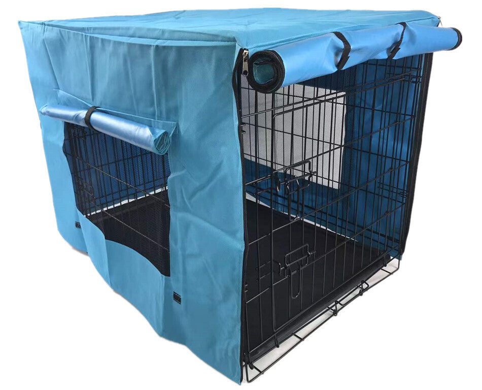 YES4PETS 24' Portable Foldable Crate with Blue Cover