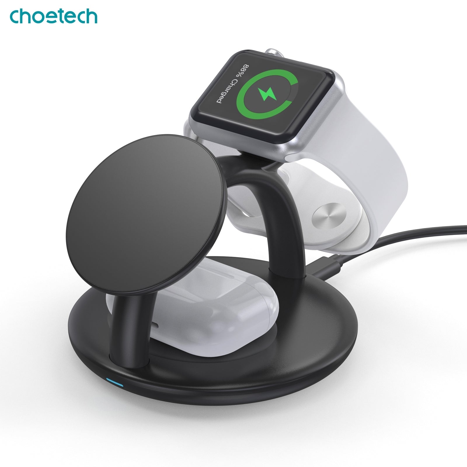 CHOETECH T587-F 3-in-1 Magnetic Wireless Charger Station for iPhone 12/13/14/AirPods Pro/iWatch