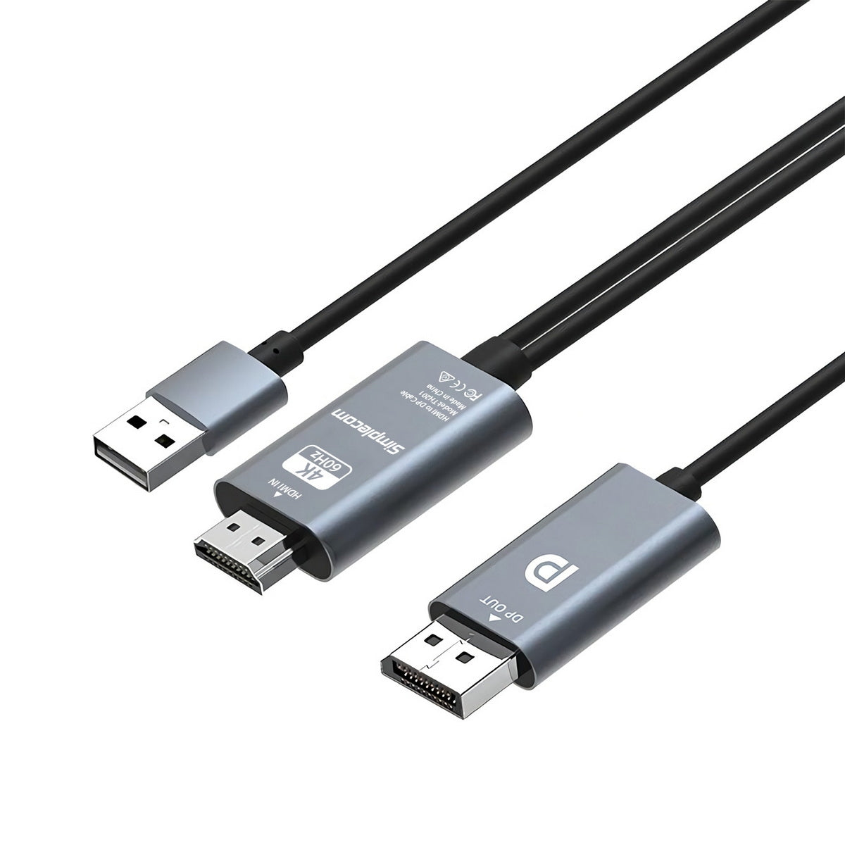 simplecom-th201-hdmi-to-displayport-active-converter-cable-4k-60hz-usb-powered-2m