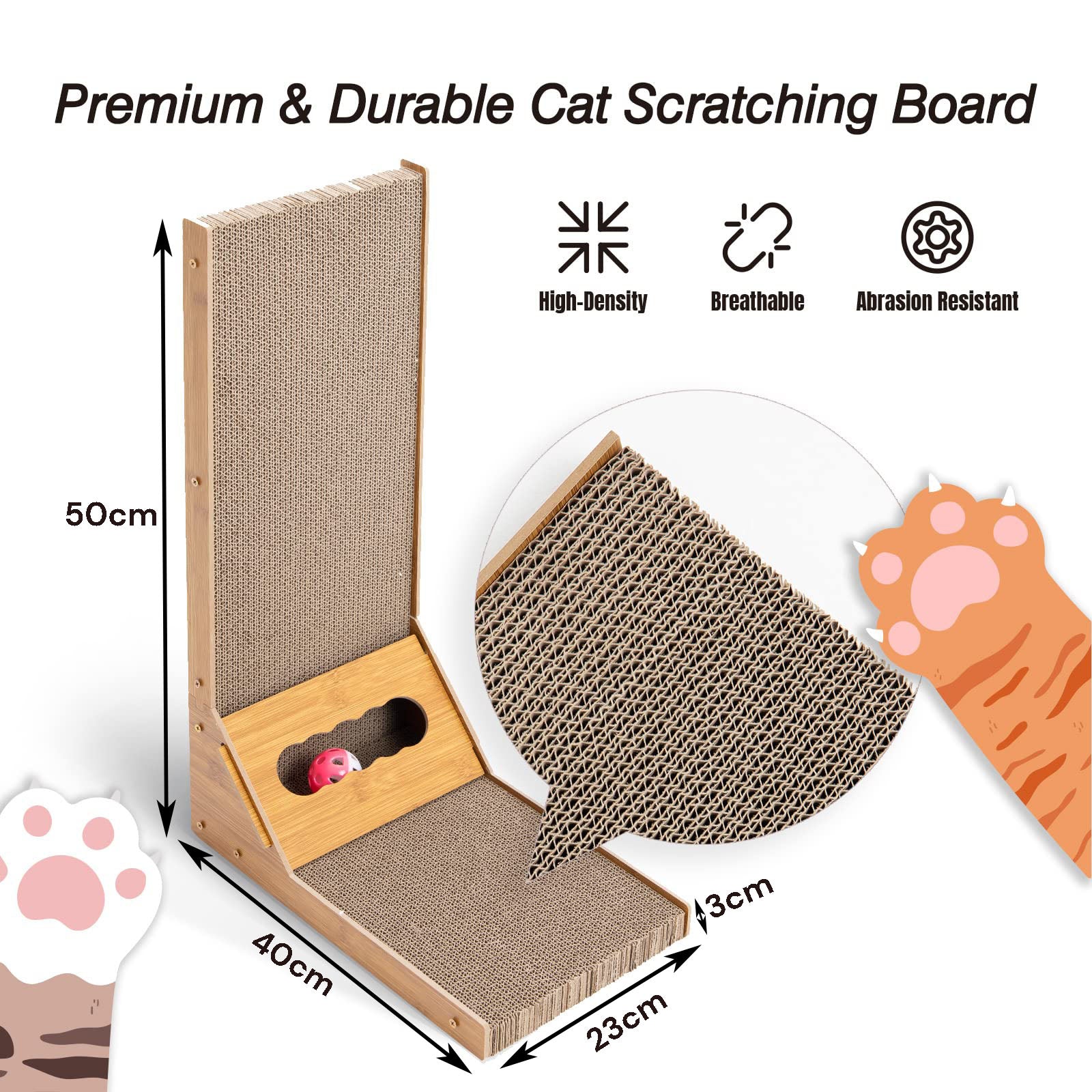 Cat Scratcher Pad L Shape Scratching Board Post Cardboard Cat Scratcher Indoor Kitten Scratch