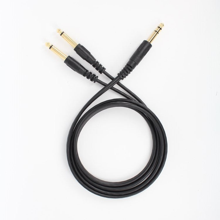 1-5m-gold-plated-6-35mm-male-to-2x-6-35mm-male-mono-y-splitter-audio-cable