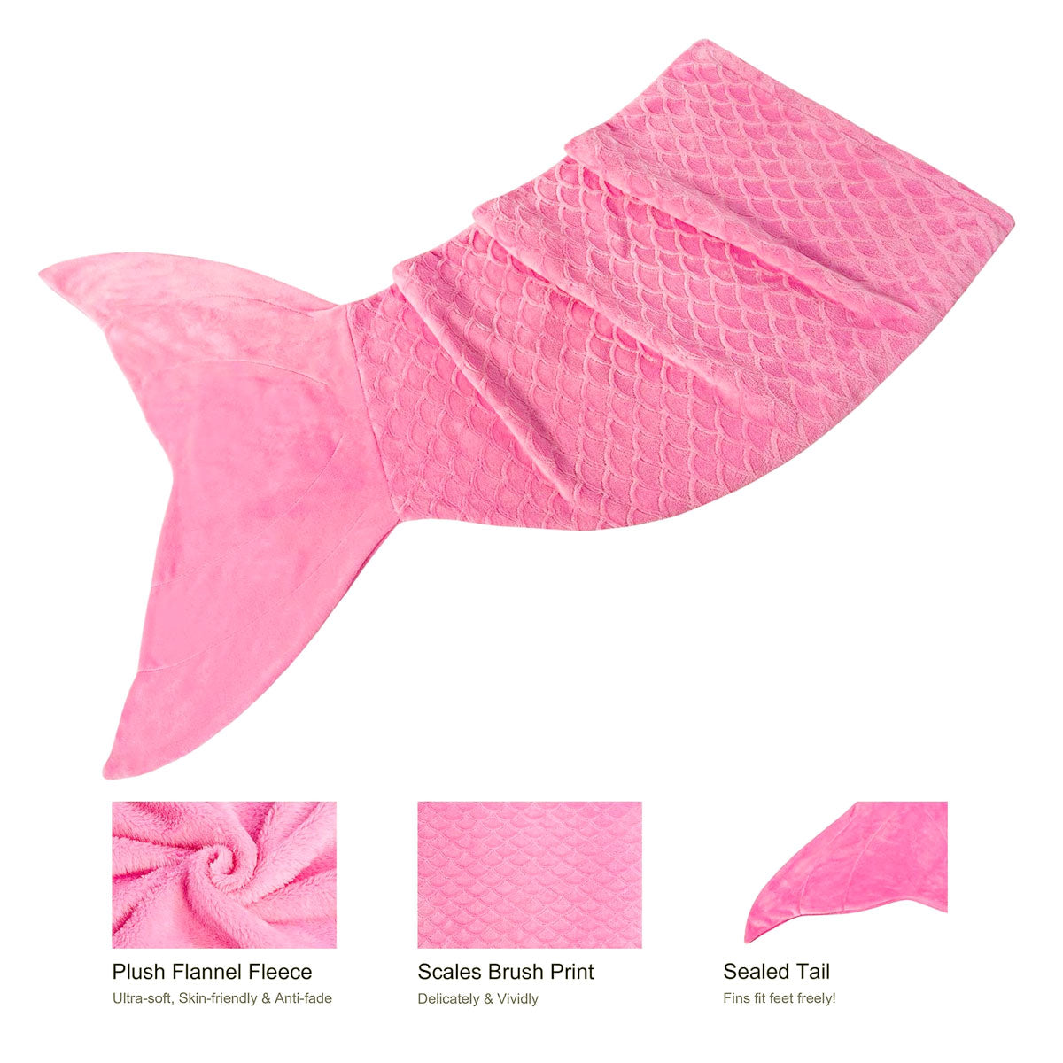 Mermaid Tail Pink Soft Blanket Throw