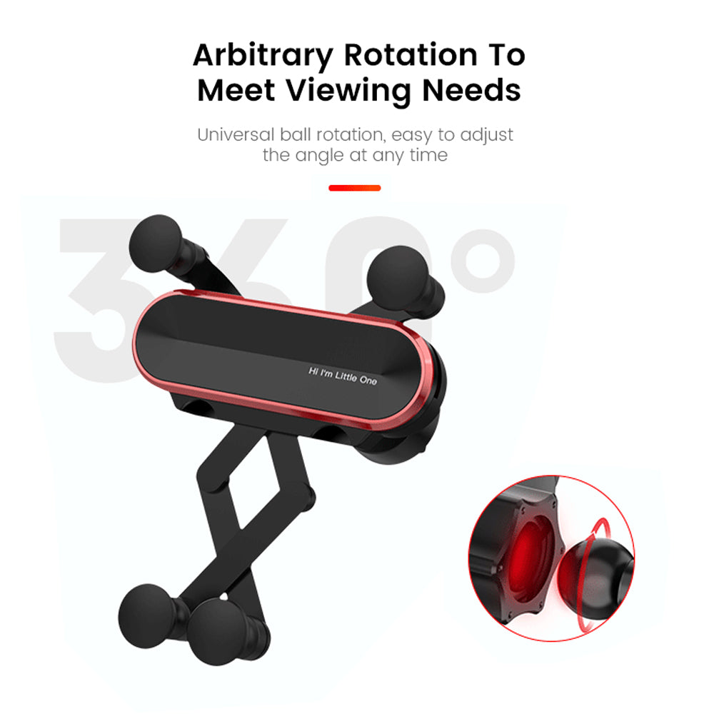 Car Phone Holder Metal Gravity 360 Universal Rotation Ball Air Vent Cellphone Stand(Dark Grey)