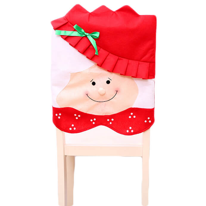 6x Christmas Cute Lady Santa Hat Chair Covers - Mrs Santa