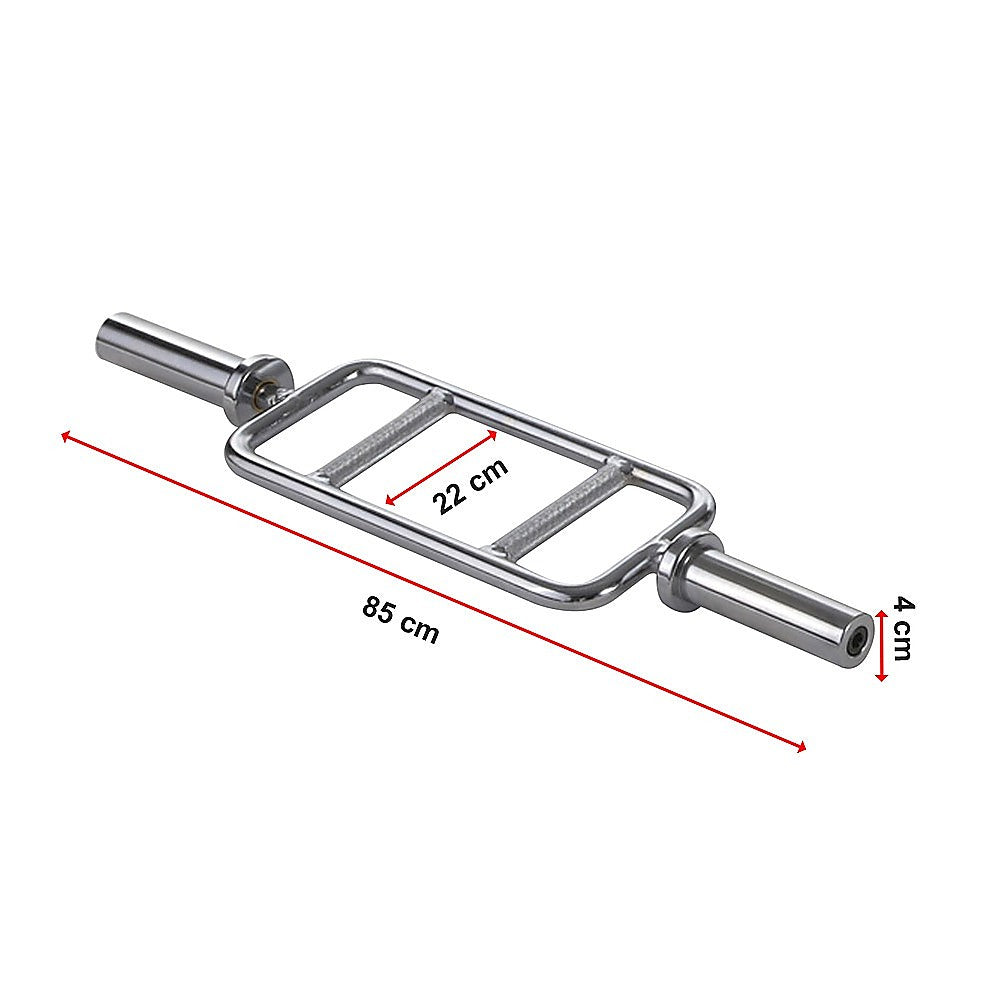 Chrome Olympic Tricep Bar Barbell Heavy Duty with Spring Collars