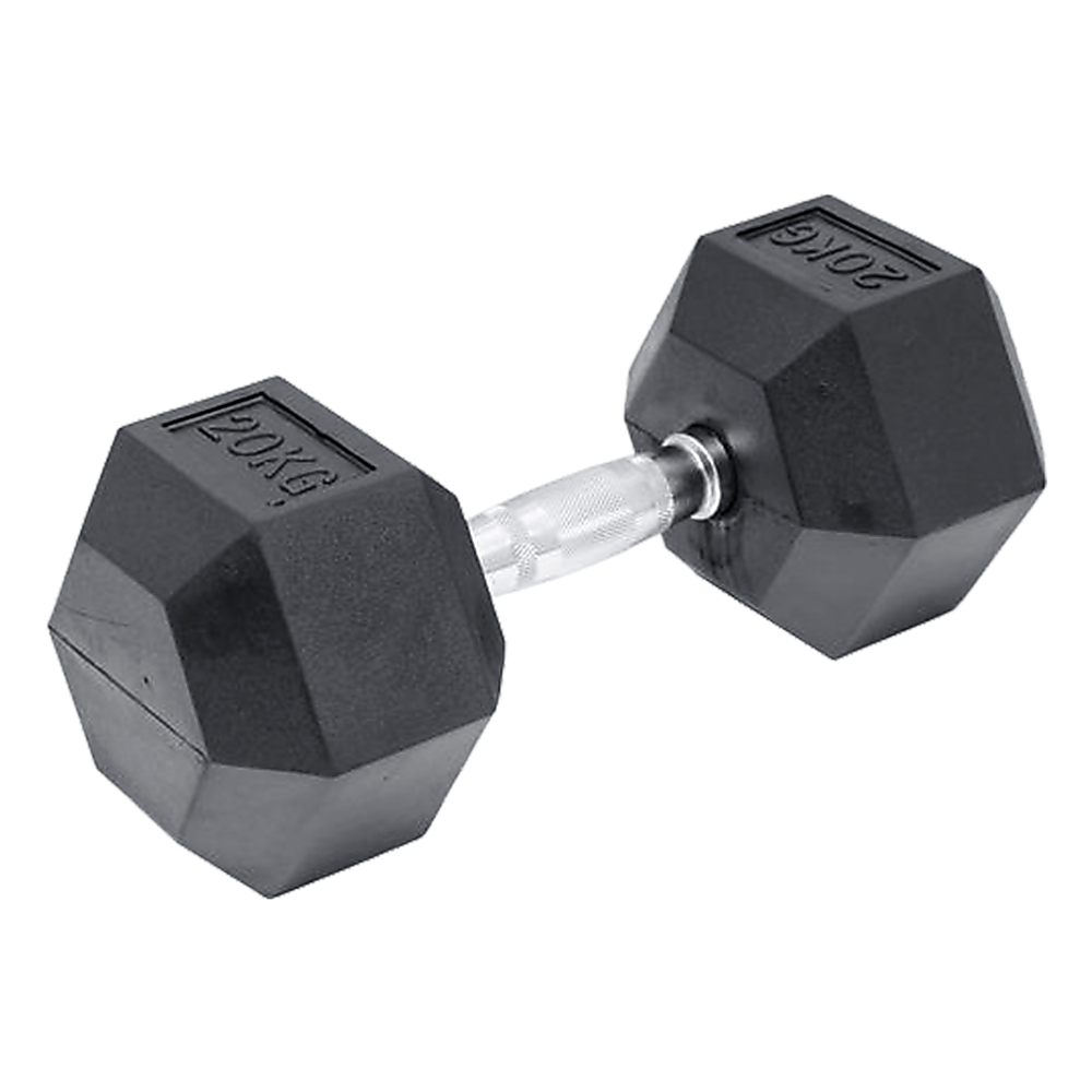 20KG Commercial Rubber Hex Dumbbell