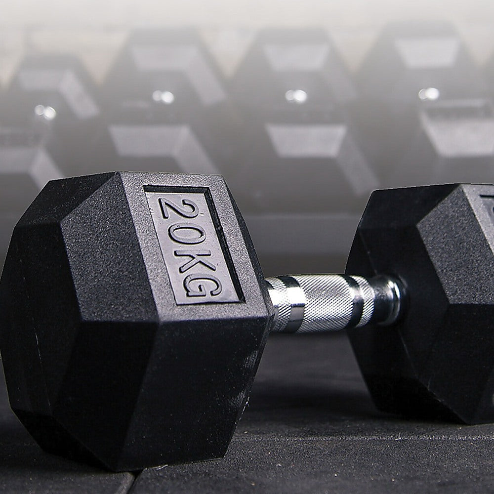 20KG Commercial Rubber Hex Dumbbell