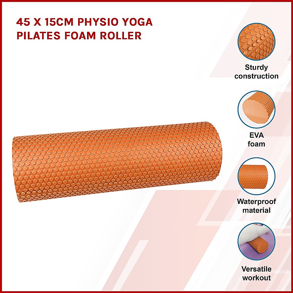 45 x 15cm Yoga Pilates Foam Roller - 3 colours