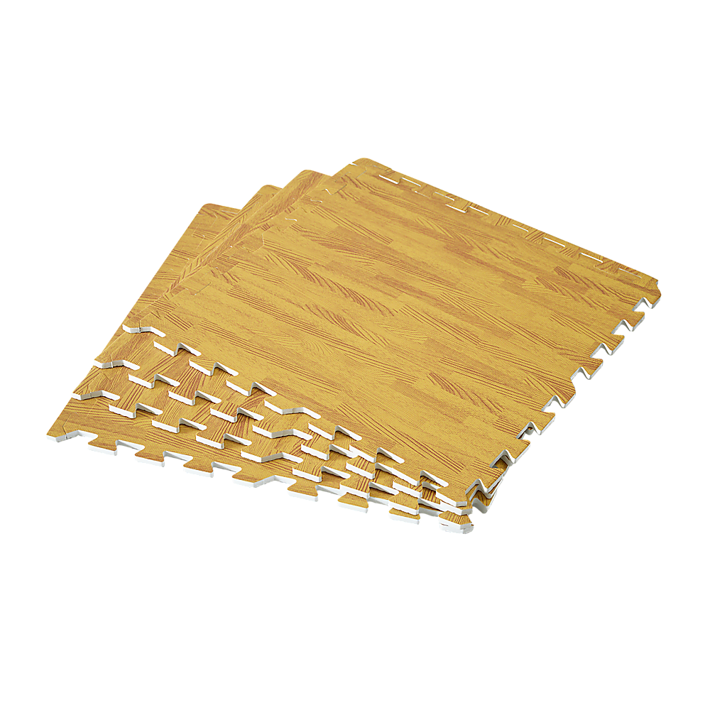 12 Tiles EVA Interlocking Floor Mat - Wood Colour