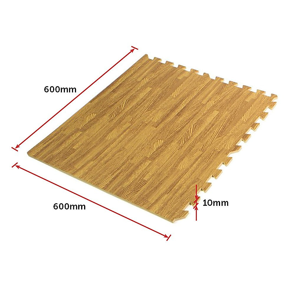 12 Tiles EVA Interlocking Floor Mat - Wood Colour