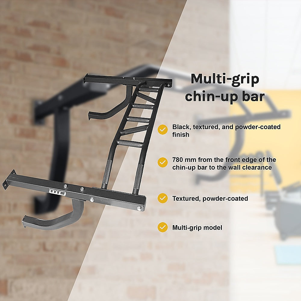 Wall Mounted Multi Grip Chin Up Bar Upper Body Training