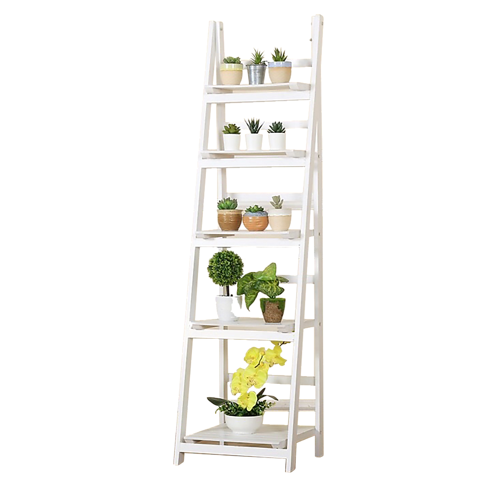 5 Tier Wooden Ladder Shelf Stand