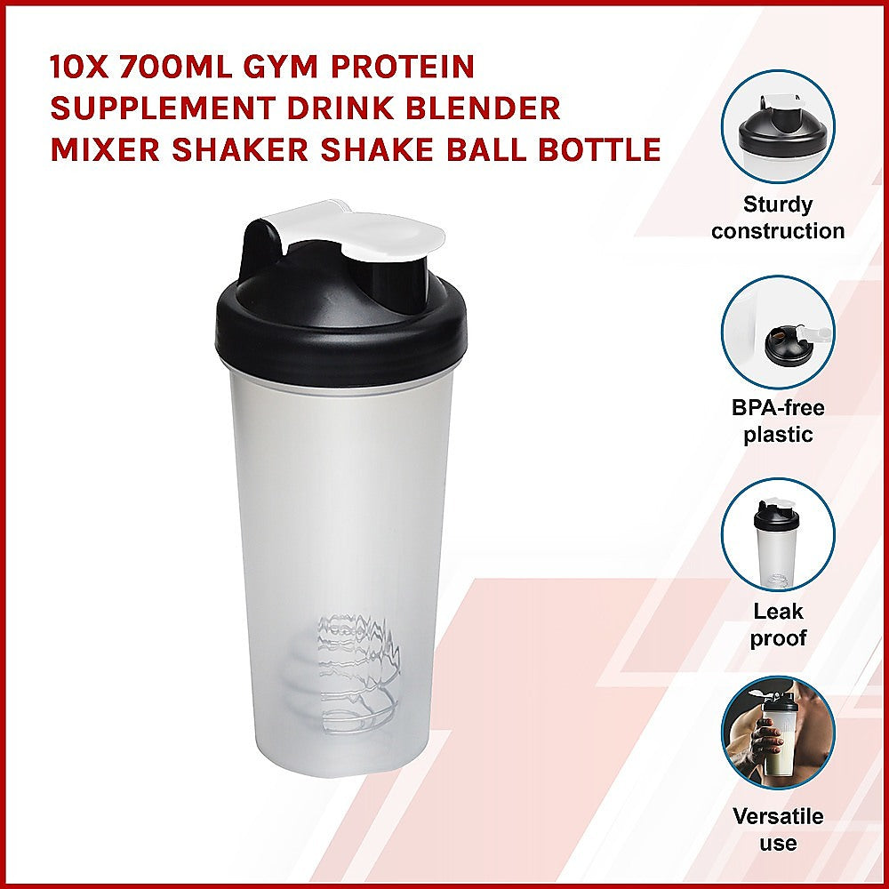 10x 700ml Protein Supplement Drink Shaker