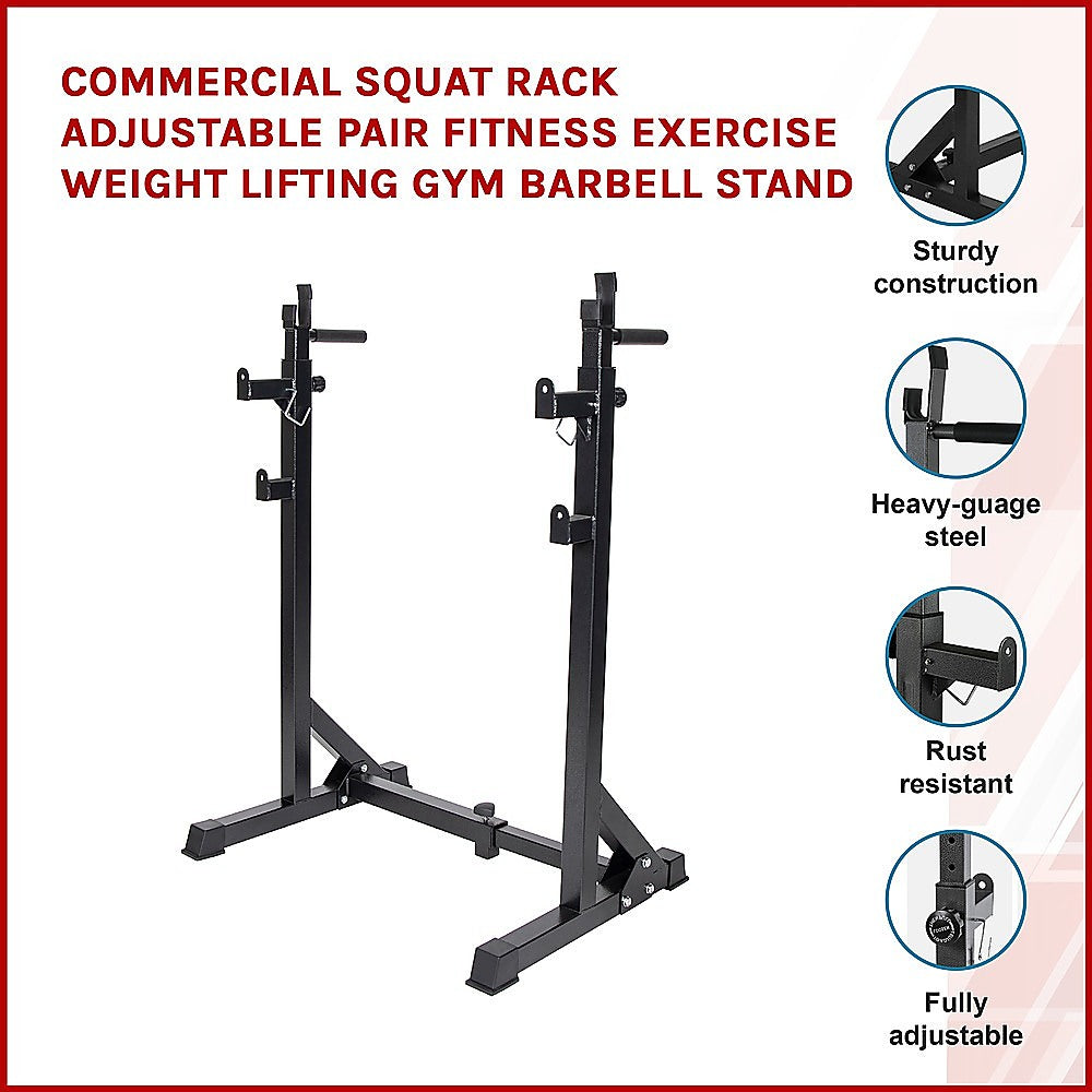 commercial-squat-rack-adjustable-pair-fitness-exercise-weight-lifting-gym-barbell-stand