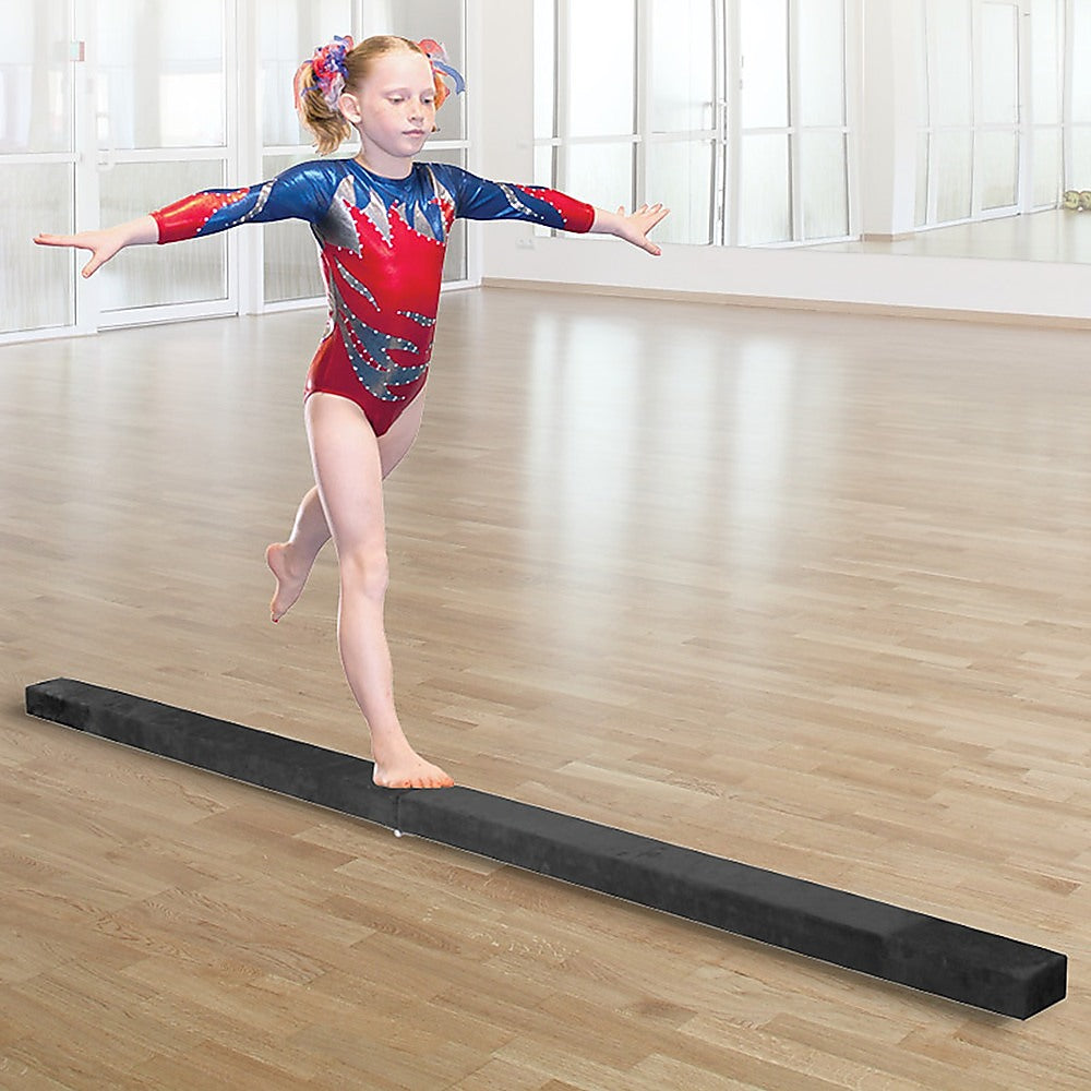 2-4m-8ft-gymnastics-folding-balance-beam-black-synthetic-suede