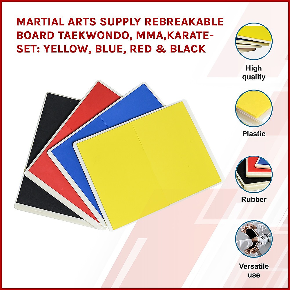 martial-arts-supply-rebreakable-board-taekwondo-mma-karate-set-yellow-blue-red-black