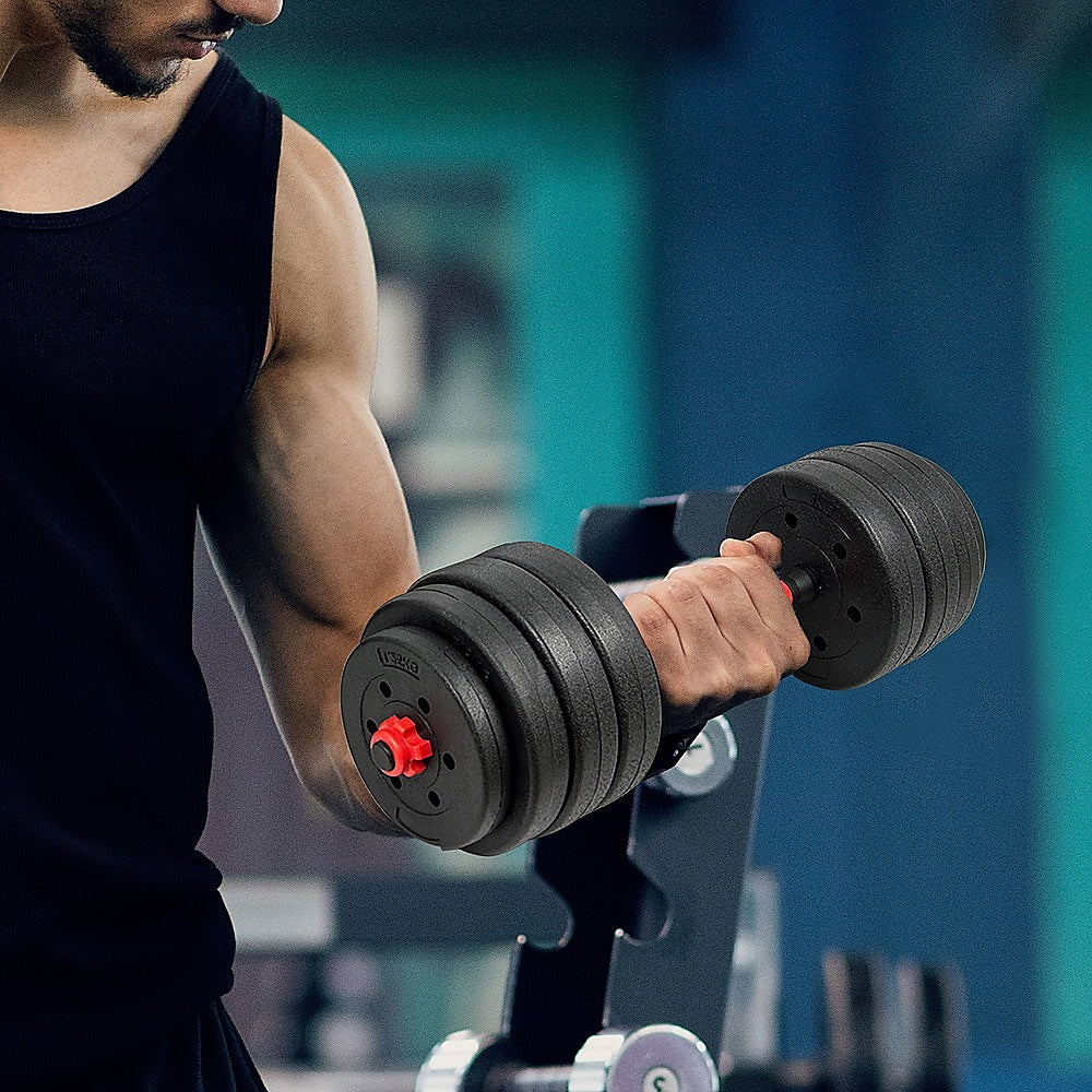 40kg Adjustable Rubber Dumbbell Set