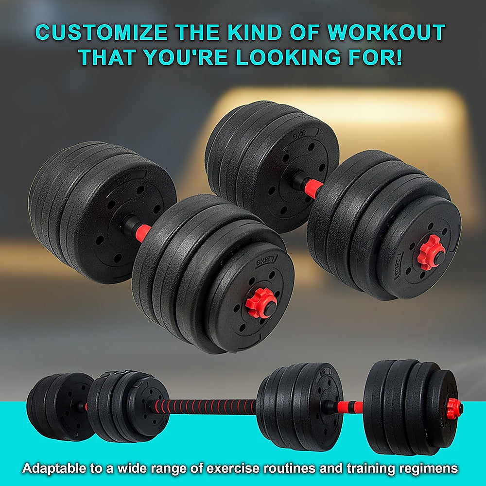 40kg Adjustable Rubber Dumbbell Set