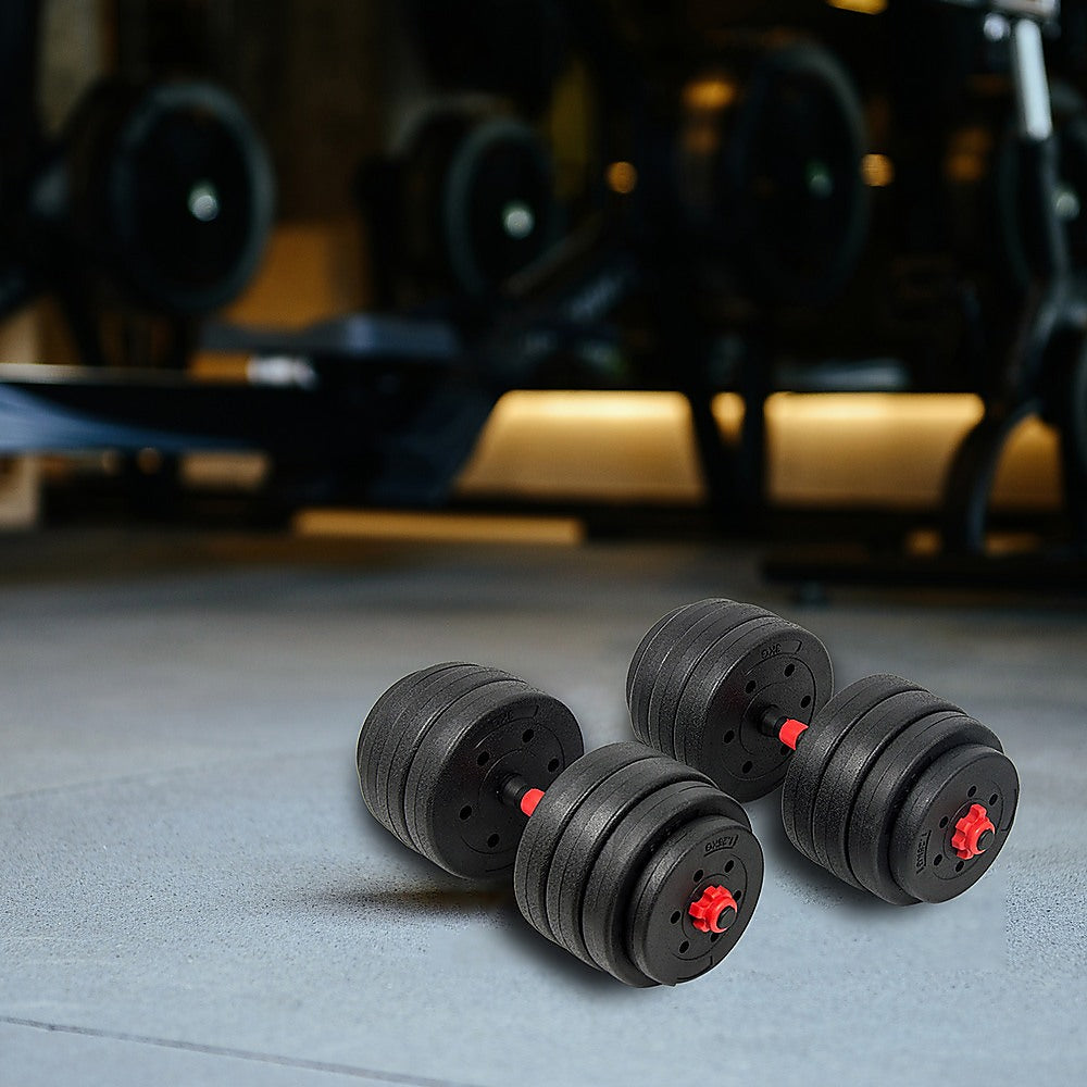 40kg Adjustable Rubber Dumbbell Set