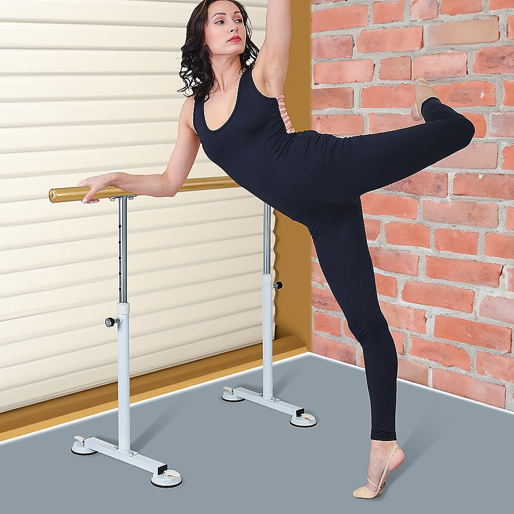 Wooden Portable Ballet Bar Stretch Barre Dance Bar 1.5M Freestanding Ballet Bar