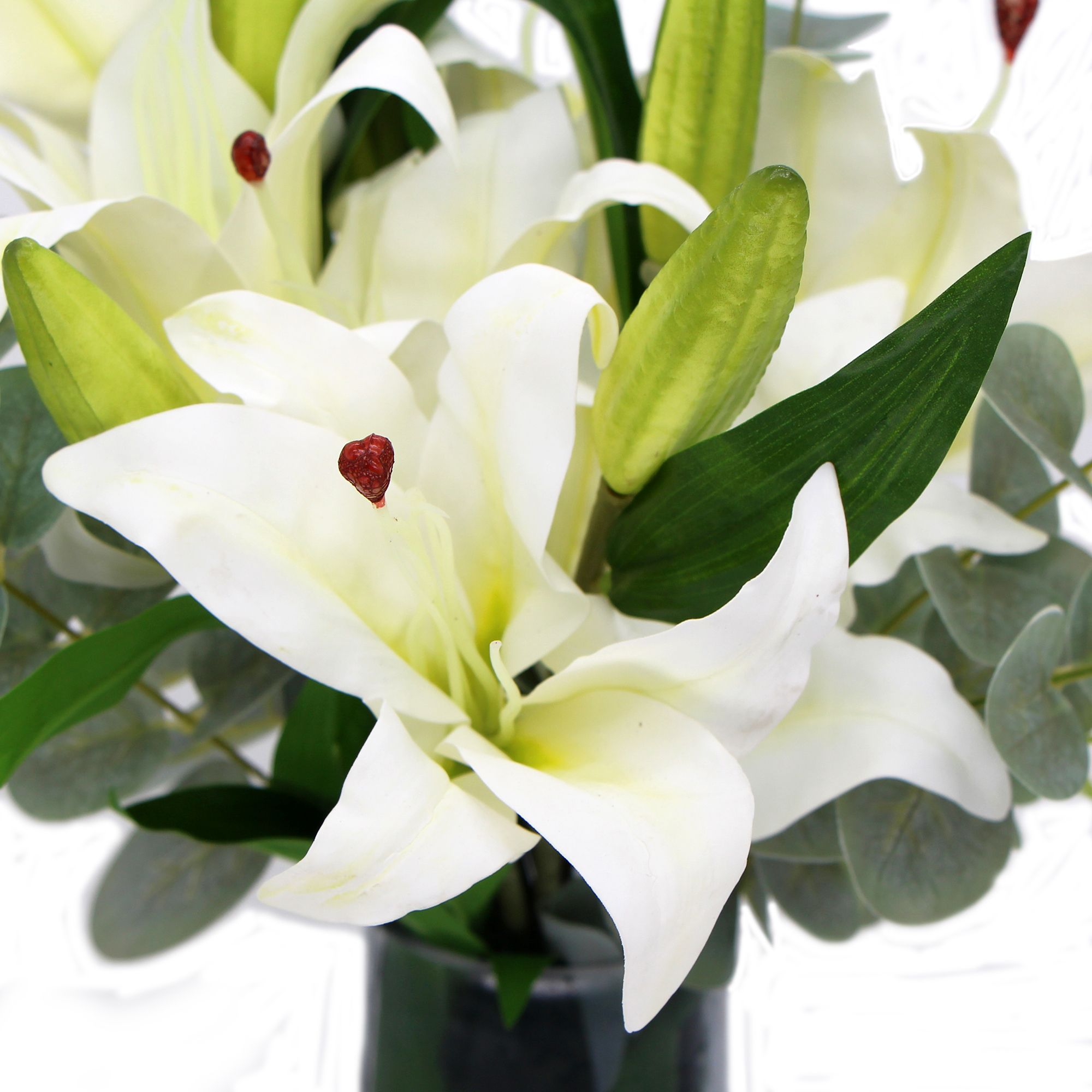 premium-faux-white-lily-in-glass-vase-tiger-lily-bouquet-with-eucalyptus
