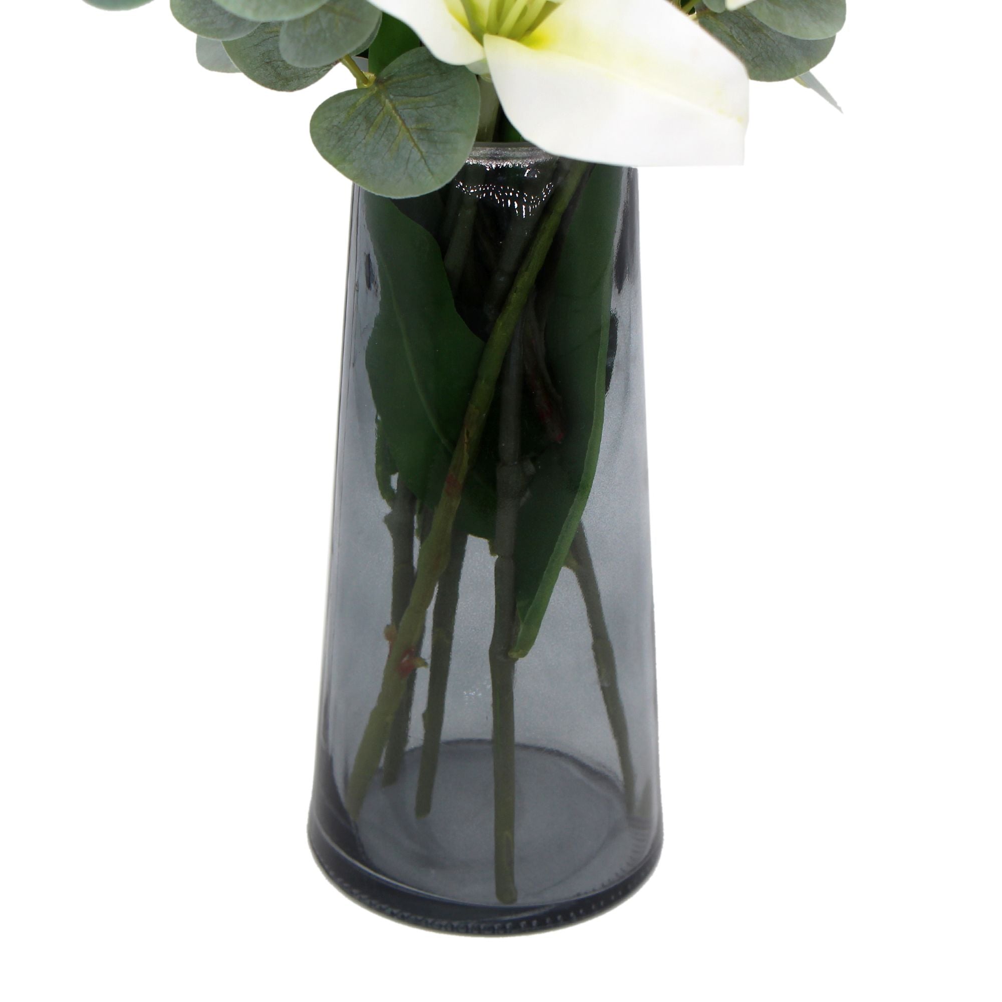 premium-faux-white-lily-in-glass-vase-tiger-lily-bouquet-with-eucalyptus