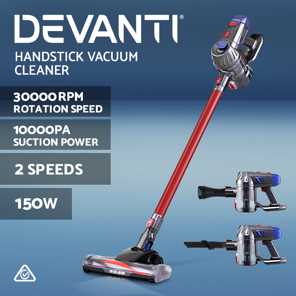 devanti-handheld-vacuum-cleaner-cordless-stick-handstick-vac-bagless-2-speed-headlight-red