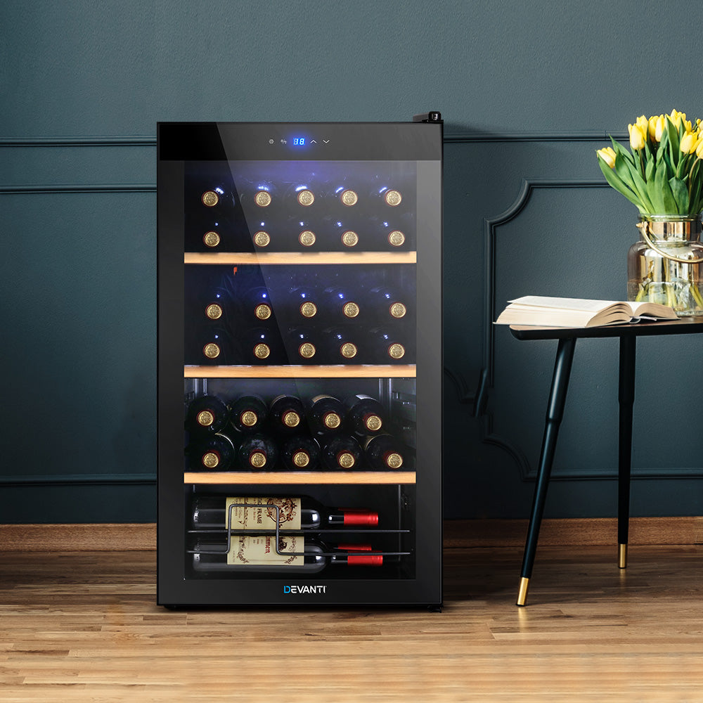 devanti-34-bottles-wine-cooler-compressor-chiller-beverage-fridge