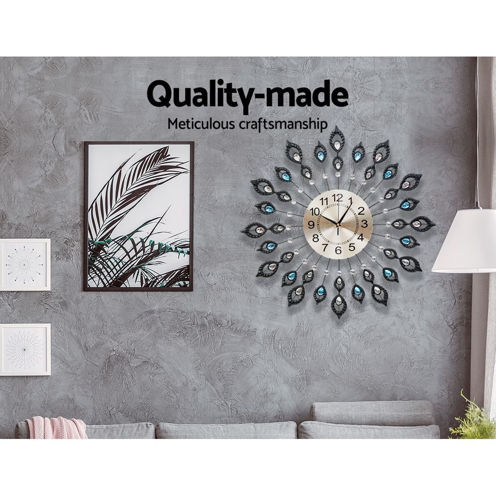 artiss-60cm-peacock-wall-clock-large-3d-modern-crystal-luxury-round-wall-clocks-home-decor-black