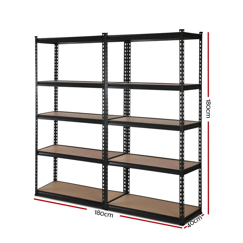 2x1-8m-5-shelves-steel-warehouse-shelving-racking-garage-storage-rack-black