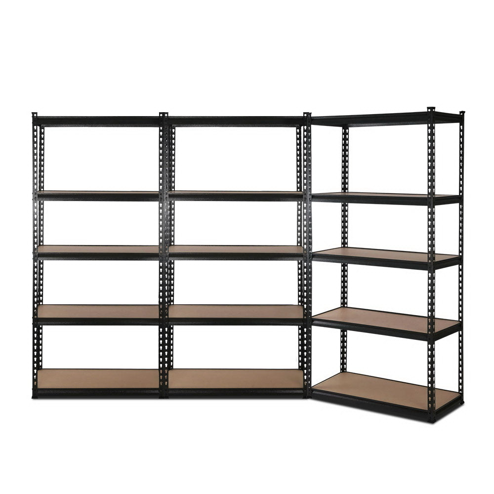 3x1-8m-5-shelves-steel-warehouse-shelving-racking-garage-storage-rack-black